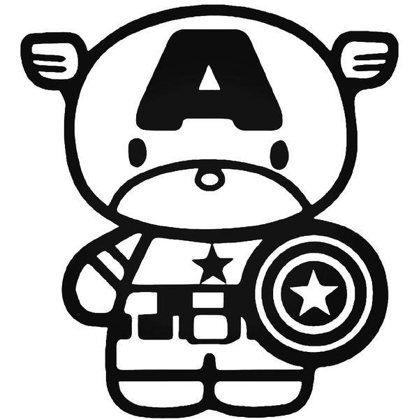 Hello Kitty Captain America Decal Sticker