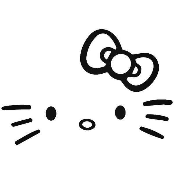 Hello Kitty Face Bow Tie Decal Sticker