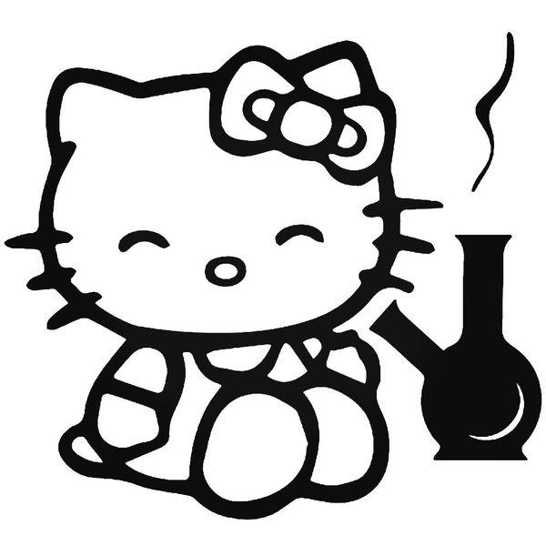 Hello Kitty Smoking Bong Decal Sticker