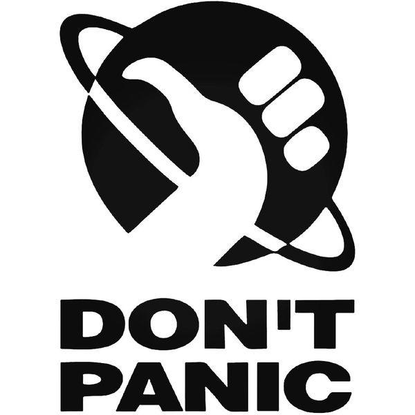 Hitchhikers Guide Dont Panic Thumb Decal Sticker