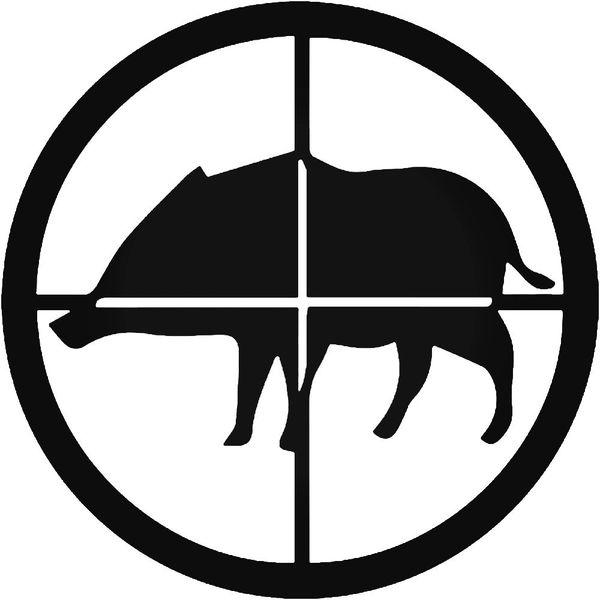 Hog Boar Fishing Scope Crosshairs Decal Sticker