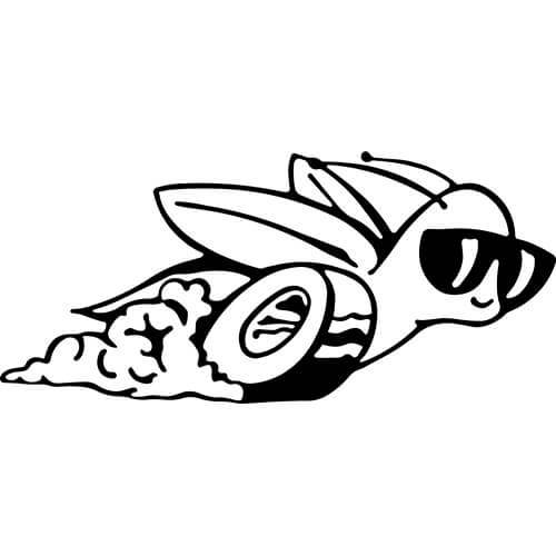 Hot Rod Bee Logo Decal Sticker