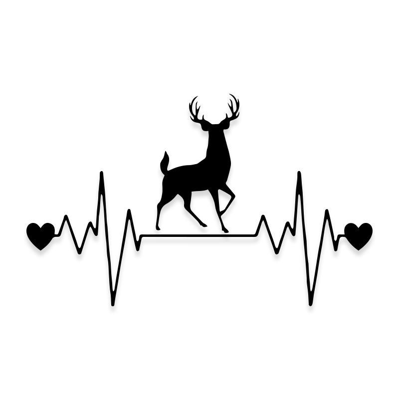 I Love Deer Hunting Pulse Decal Sticker
