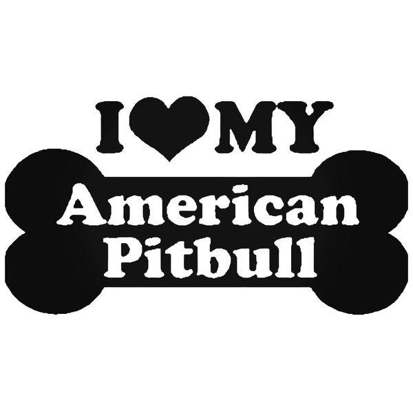 I Love My American Pitbull Decal Sticker