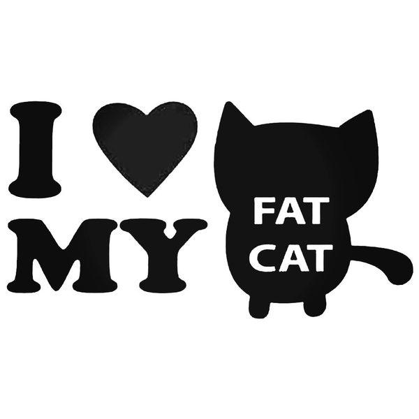 I Love My Fat Cat Decal Sticker
