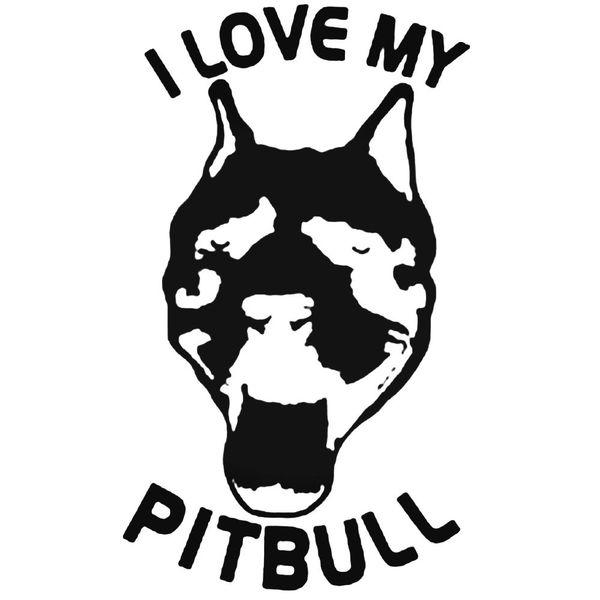 I Love My Pitbull Car Decal Sticker