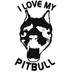 I Love My Pitbull Car Decal Sticker