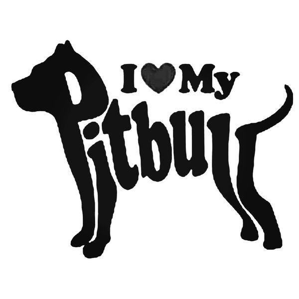 I Love My Pitbull Dog Decal Sticker