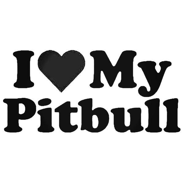 I Love My Pitbull Text Decal Sticker