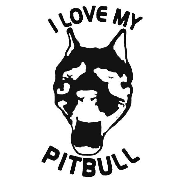 I Love My Pitbull Vinyl Decal Sticker