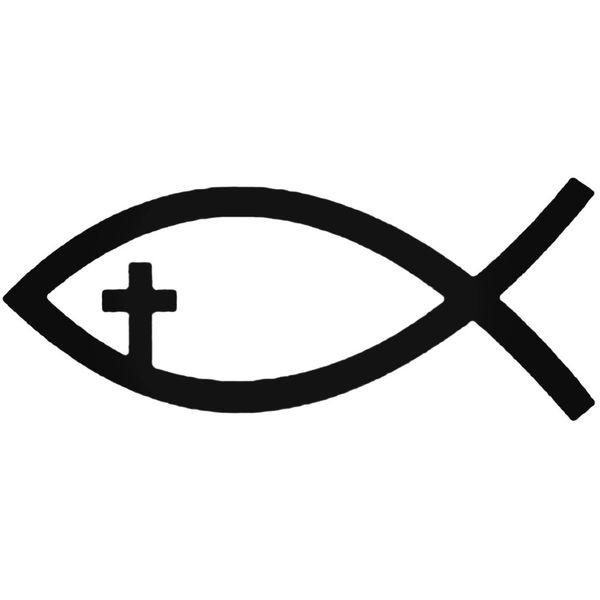 Jesus Fish Christian Cross Decal Sticker