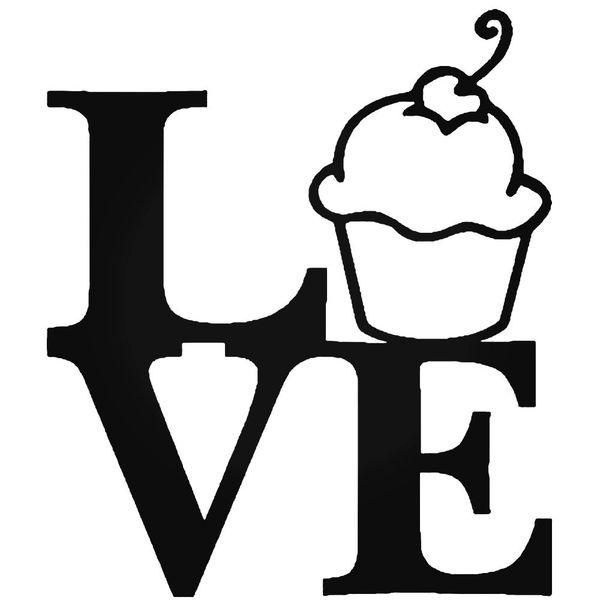 Love Cupcake Decal Sticker