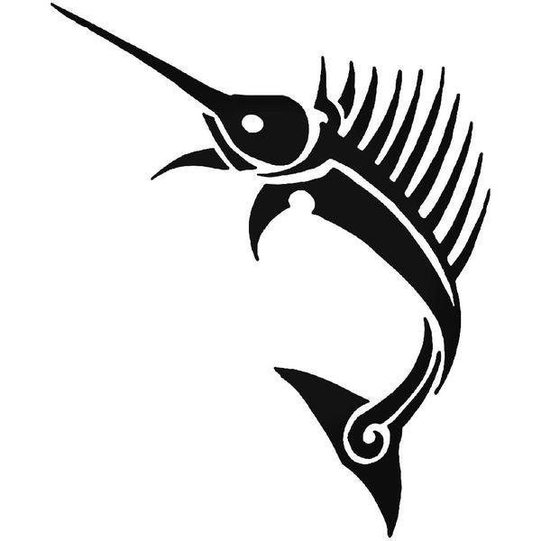 Marlin Fish Bone Decal Sticker