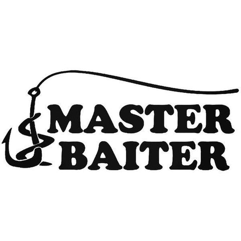 Master Baiter Fishing Hooks Funny Vinyl Decal Sticker Fisherman