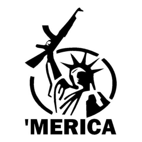 Merica Gun Decal Sticker
