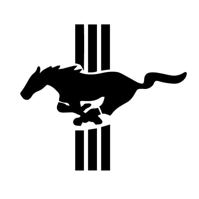 mustang horse logo black