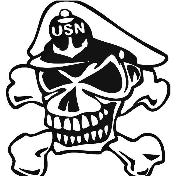 Navy Skull Military Vinyl Decal Sticker