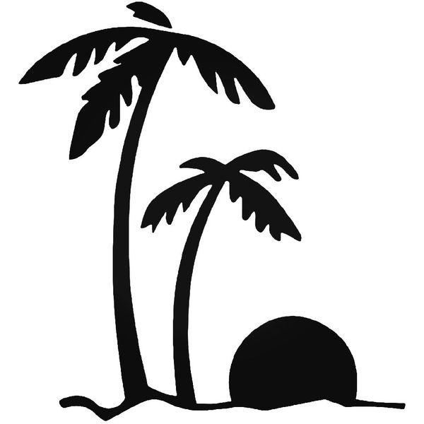 Palm Trees Sunset Decal Sticker