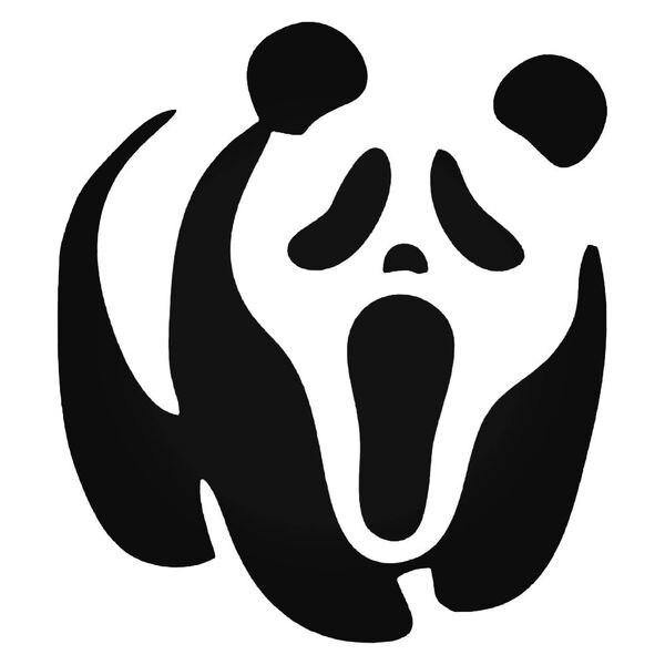 Panda Face Scream Decal Sticker