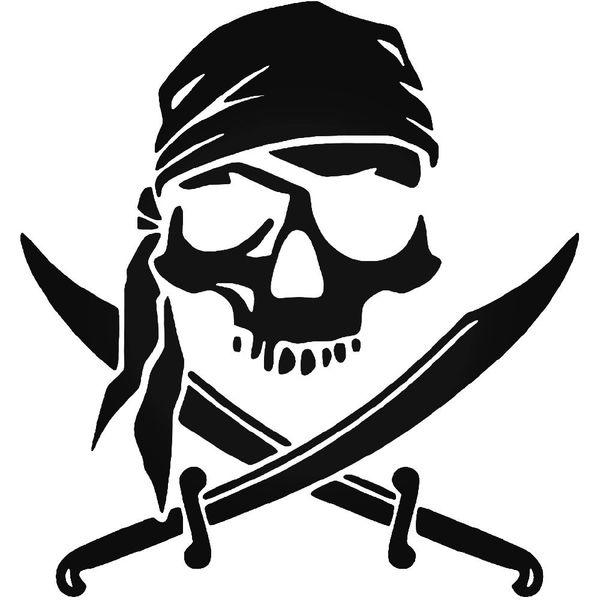 Pirate Skull Swords Decal Sticker