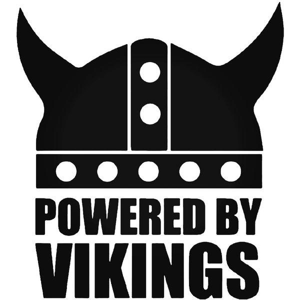 Powered By Vikings Helmet Decal Sticker