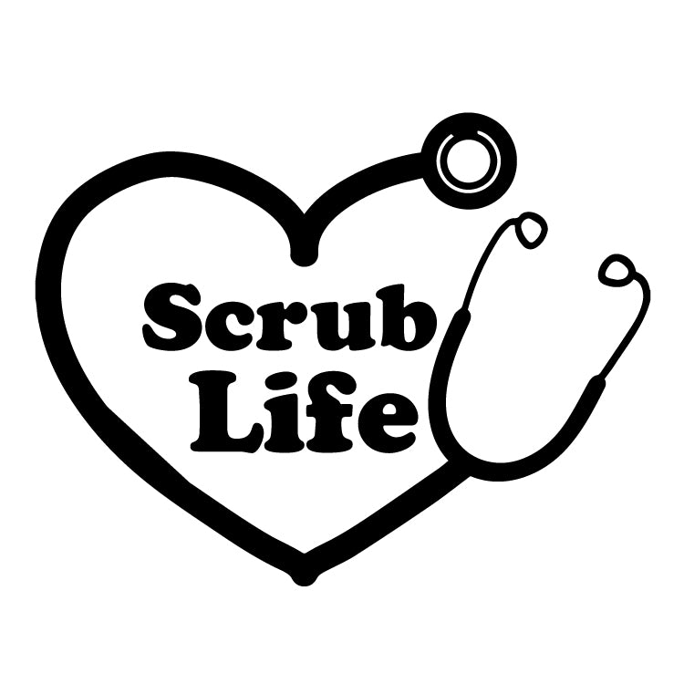 Scrub Life Stethoscope Decal Sticker