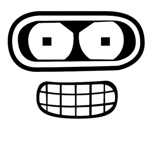 Television Cartoon Futurama Bender Face Decal Sticker