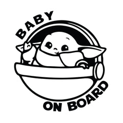 Baby Yoda on Board Decal Sticker